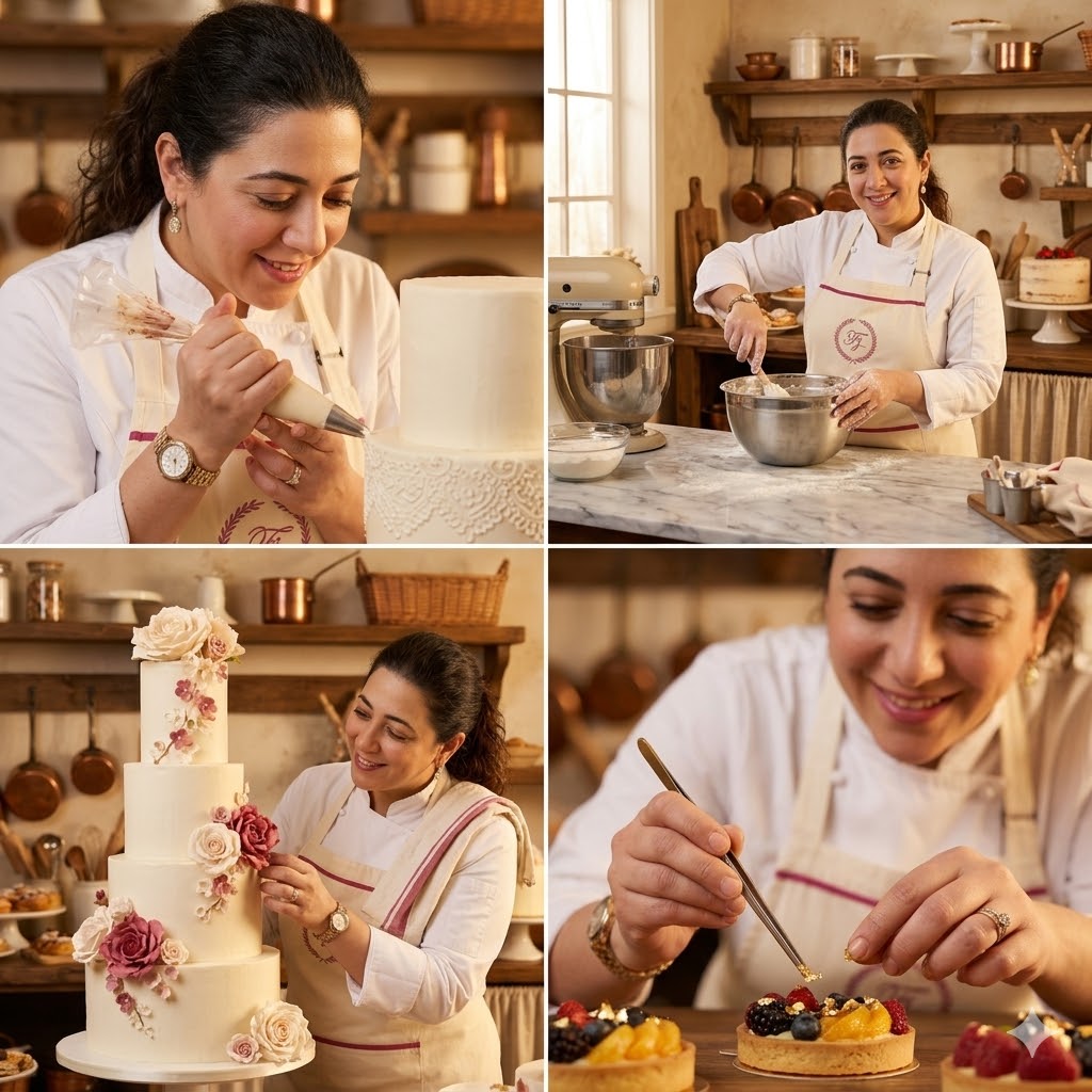 Farah at work in the bakery